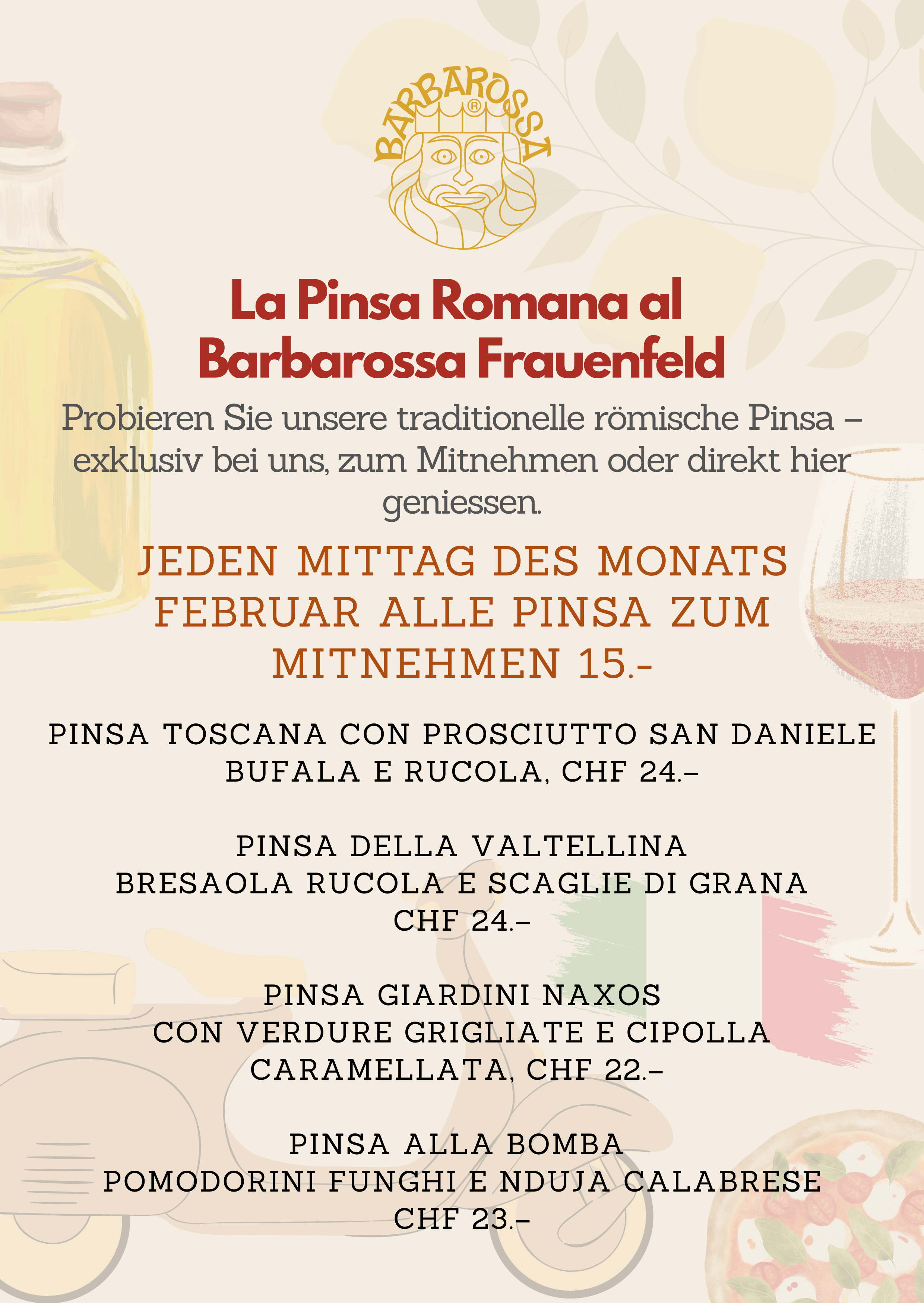 Barbarossa Frauenfeld Pizza Aktion 2025